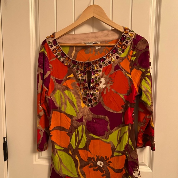 Colourful tunic by Peter Nygard. Size medium - Picture 2 of 3